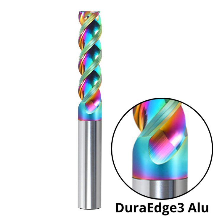 Frez 3 Ostrzowy z Węglika Spiekanego z Powłoką DLC| DuraEdge3 Alu