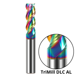 Frez 3 Ostrzowy z Węglika Spiekanego z Powłoką DLC | TriMill DLC AL