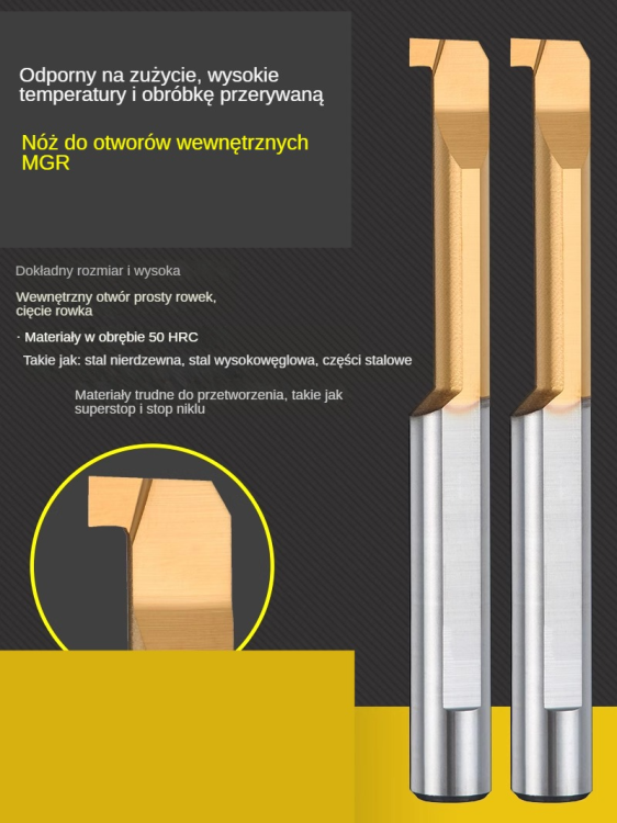 MGR | Węglik | Nóż tokarski- mini wytaczak do rowkowania małych otworów, małe narzędzie do rowkowania otworów, małe otwory