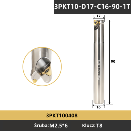 Przejdź do produktu Głowica frezerska na płytki 3pkt chwyt walcowy