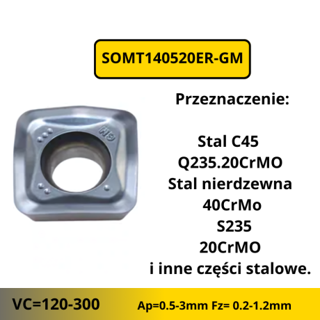 Przejdź do produktu Płytki SOMT140520 VHM do głowicy MFH14R high feed (10 szt.)