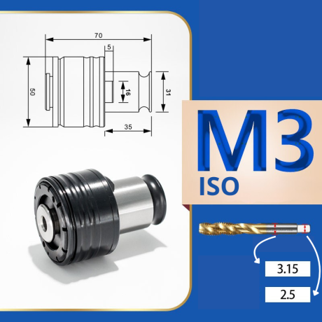 Przejdź do produktu TC820  - GT24-31 Zabierak ze sprzęgłem przeciążeniowym go gwintownika Sprzęgło ISO JIS DIN INC 