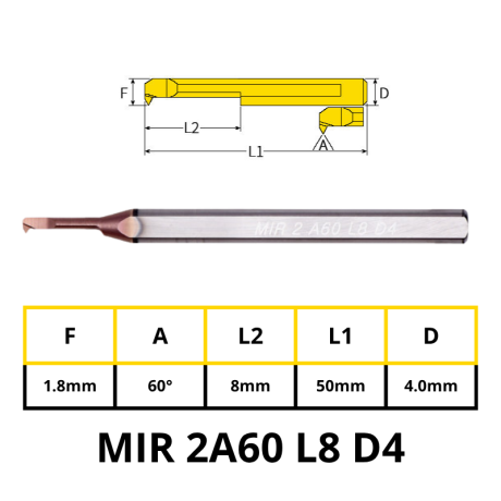 Przejdź do produktu Nóż tokarski mikrowytaczak MIR  VHM TiSiN