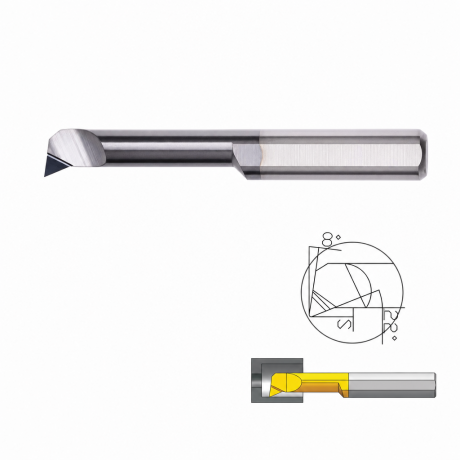 Przejdź do produktu Mini wytaczak SBPR antywibracyjny VHM - mikronóż prostokątny do INOX, do tokarek szwajcarskich