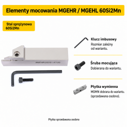 MGEHR / MGEHL 60Si2Mn — elementy mocowania dobierane do wariantu