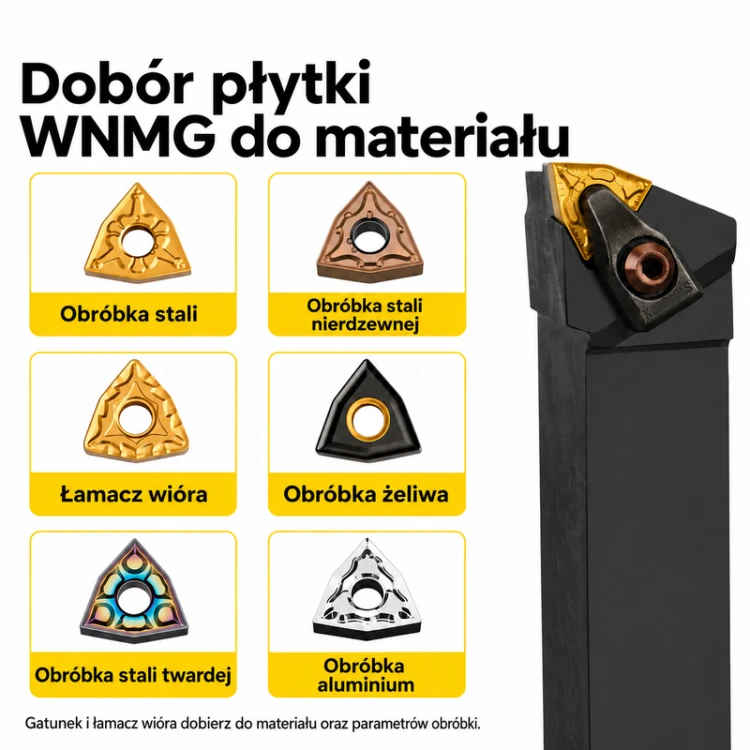 DWLNR / DWLNL — dobór płytki WNMG
