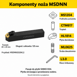 MSDNN2020K12 — komponenty i wymiary przykładu