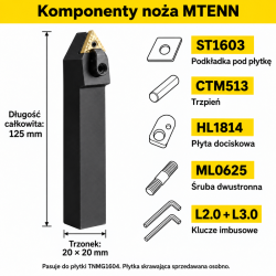 MTENN2020K16 — komponenty i wymiary przykładu