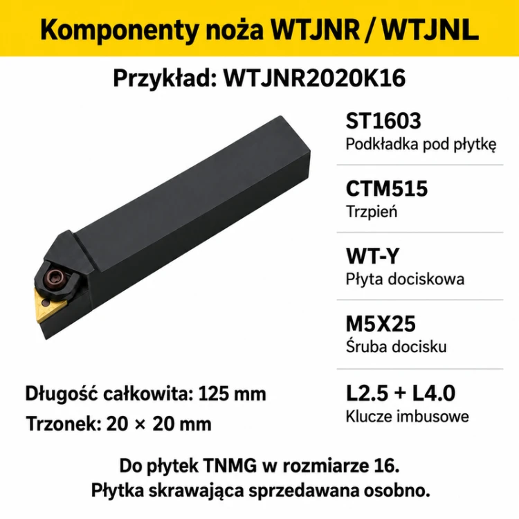 Komponenty noża WTJNR2020K16