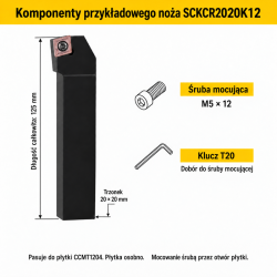 SCKCR2020K12 — przykładowe komponenty CCMT1204, M5 × 12, T20