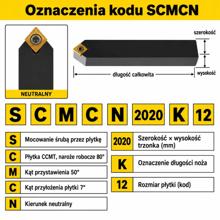 SCMCN-80 — oznaczenia neutralnego noża CCMT