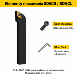 SDACR / SDACL — elementy mocowania dobierane do wariantu