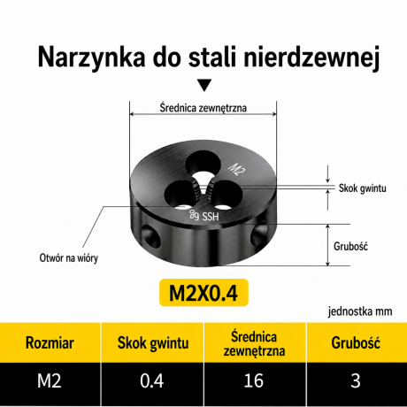 Przejdź do produktu Narzynka HSS-Co azotowana do stali nierdzewnej, gwint metryczny M2-M30