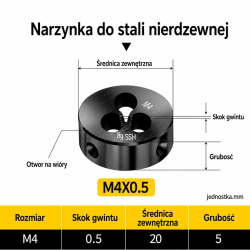 Narzynka INOX M4x0.5