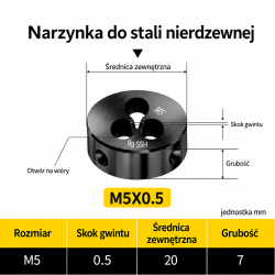 Narzynka INOX M5x0.5