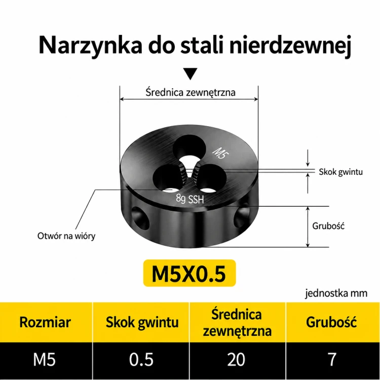 Narzynka INOX M5x0.5