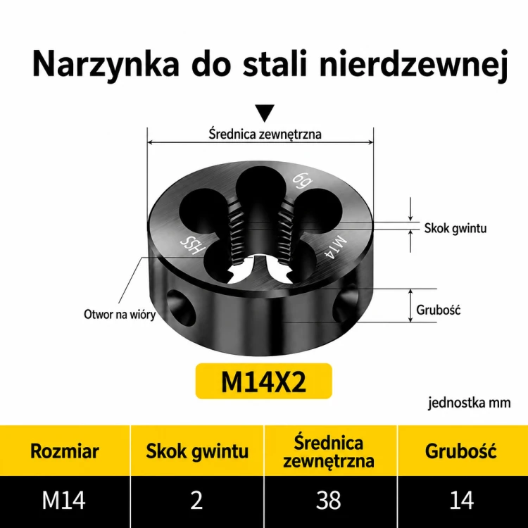Narzynka INOX M14