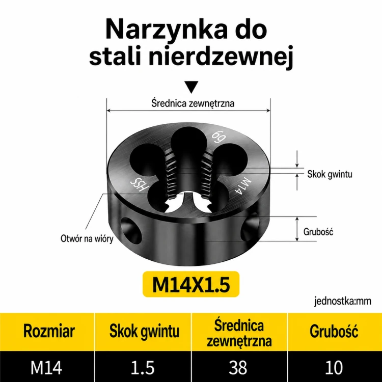 Narzynka INOX M14x1.5