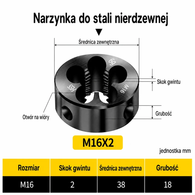 Narzynka INOX M16
