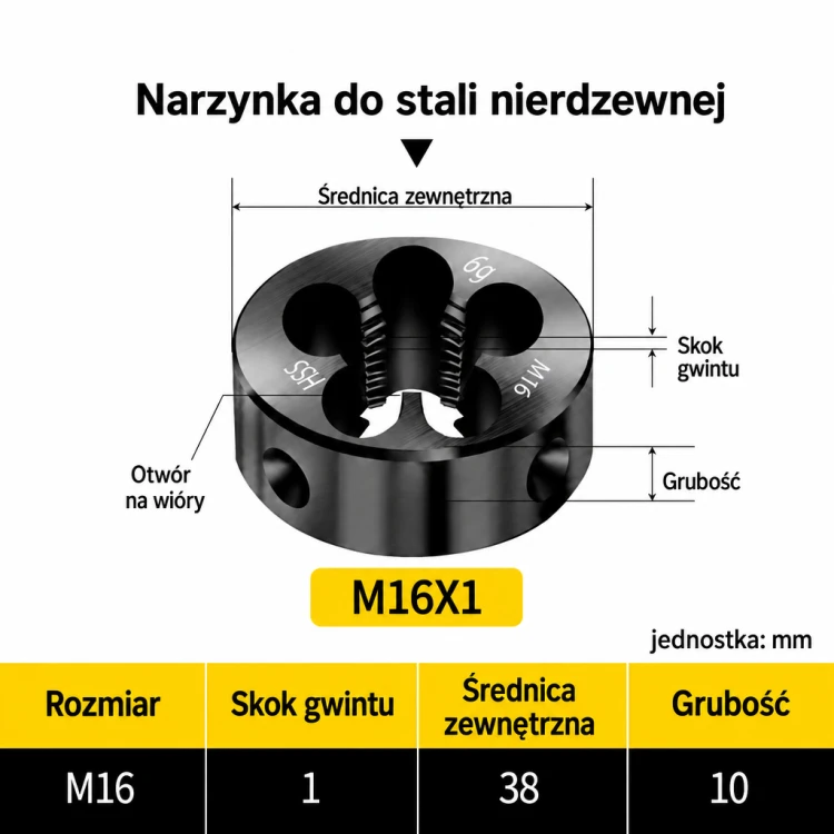 Narzynka INOX M16x1
