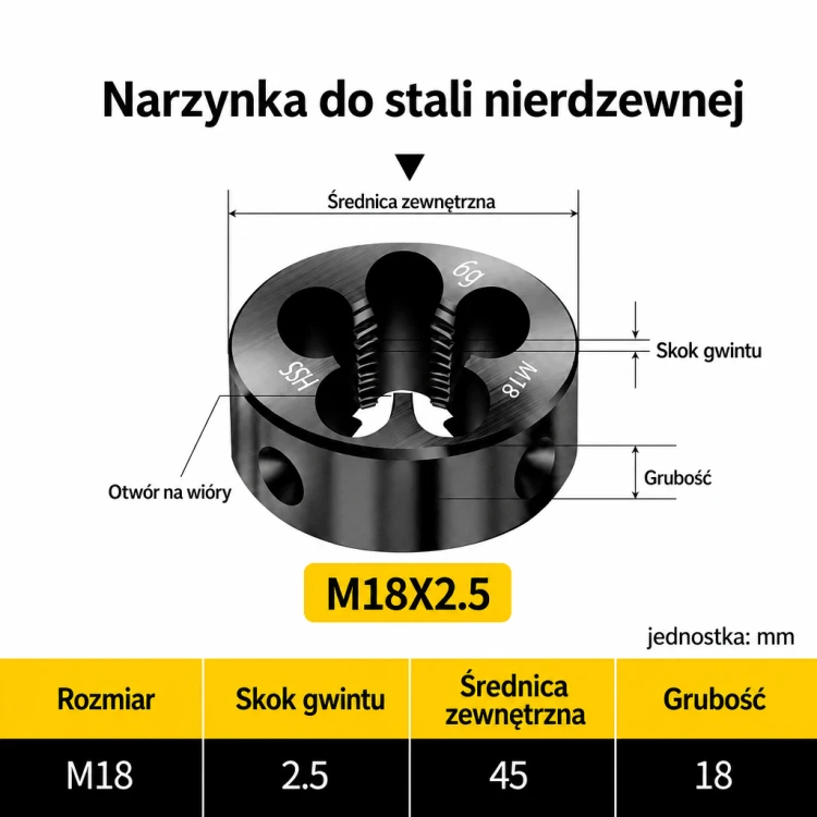 Narzynka INOX M18