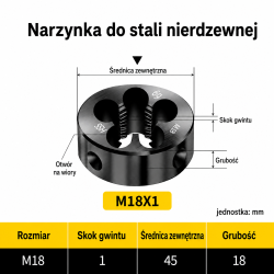 Narzynka INOX M18x1