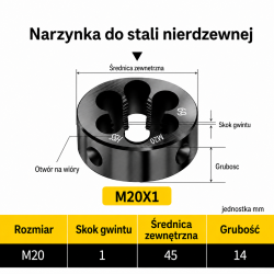 Narzynka INOX M20x1