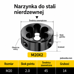 Narzynka INOX M20x2