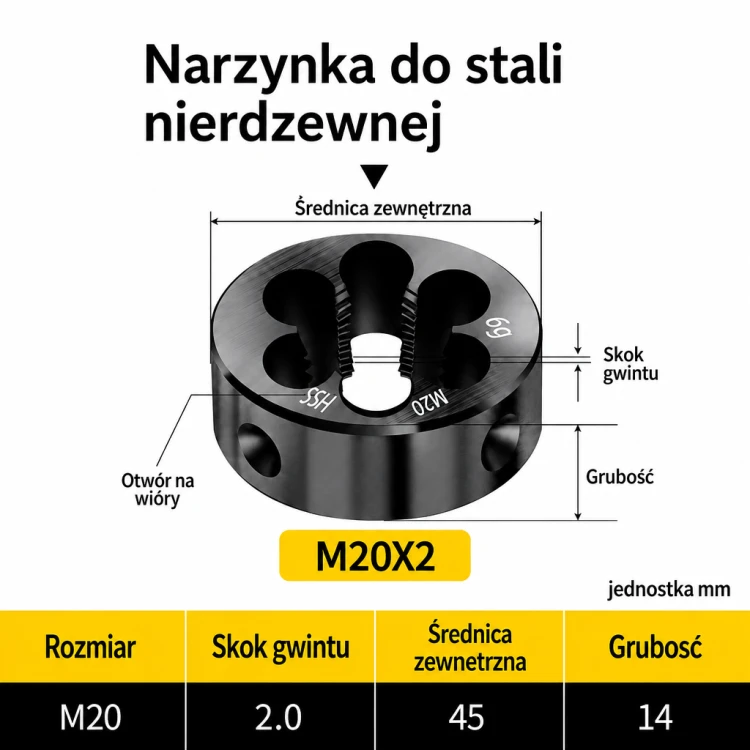 Narzynka INOX M20x2