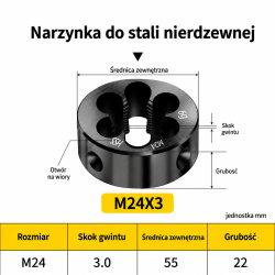 Narzynka INOX M24x3