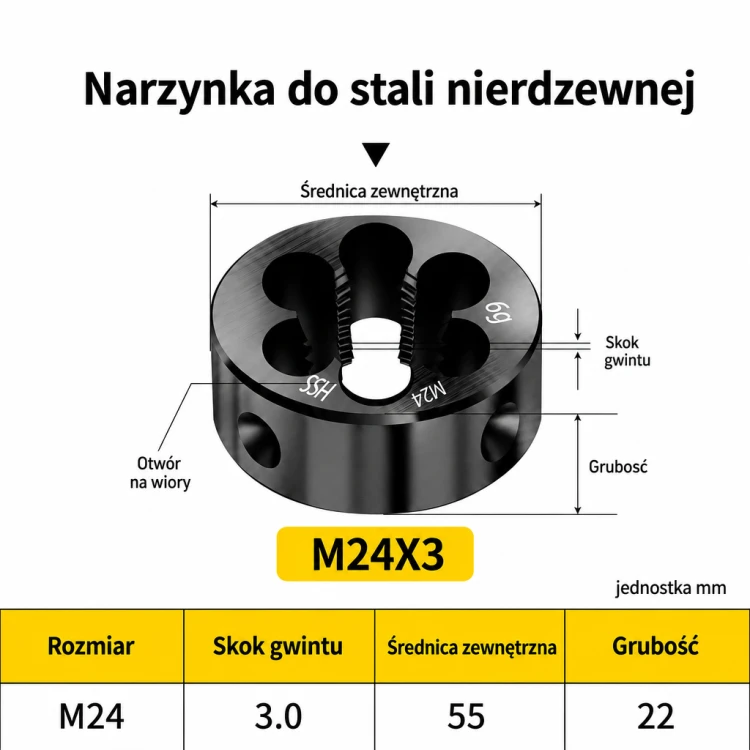 Narzynka INOX M24x3