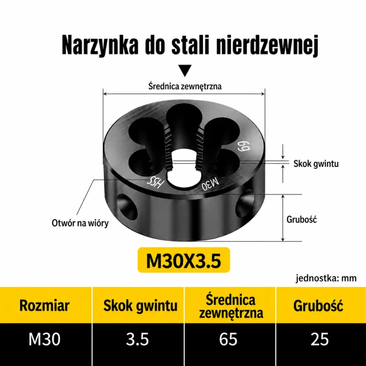 Narzynka INOX M30x3.5