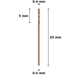 Wiertło kobaltowe Ø0.4 mm