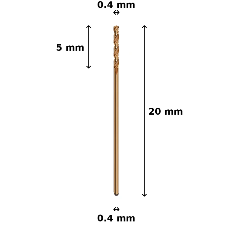 Wiertło kobaltowe Ø0.4 mm