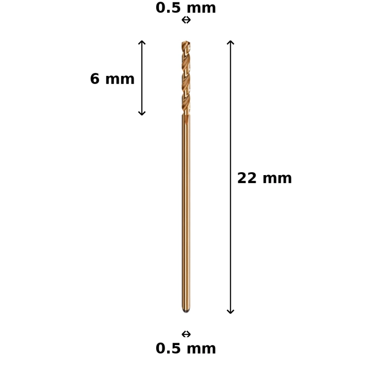 Wiertło kobaltowe Ø0.5 mm