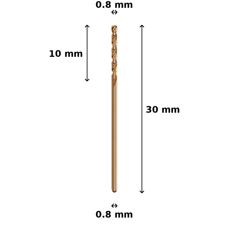 Wiertło kobaltowe Ø0.8 mm