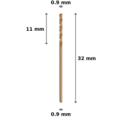 Wiertło kobaltowe Ø0.9 mm