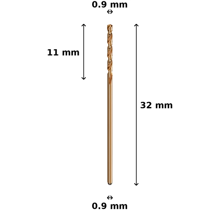 Wiertło kobaltowe Ø0.9 mm