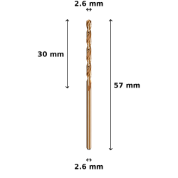 Wiertło kobaltowe Ø2.6 mm