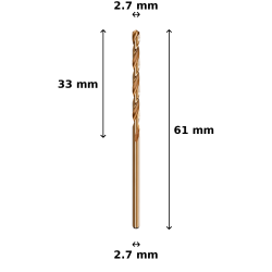 Wiertło kobaltowe Ø2.7 mm