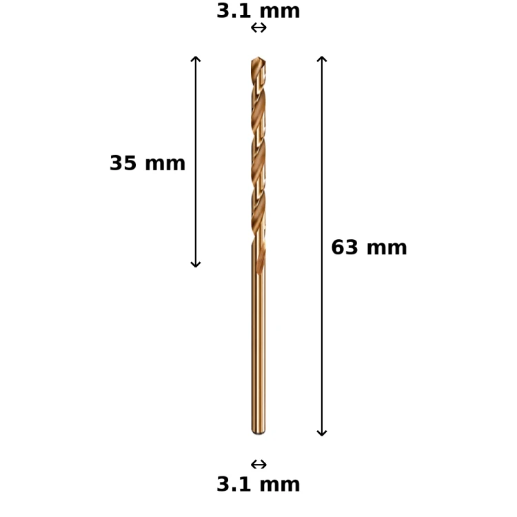 Wiertło kobaltowe Ø3.1 mm