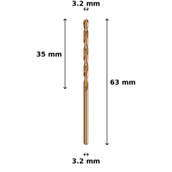 Wiertło kobaltowe Ø3.2 mm