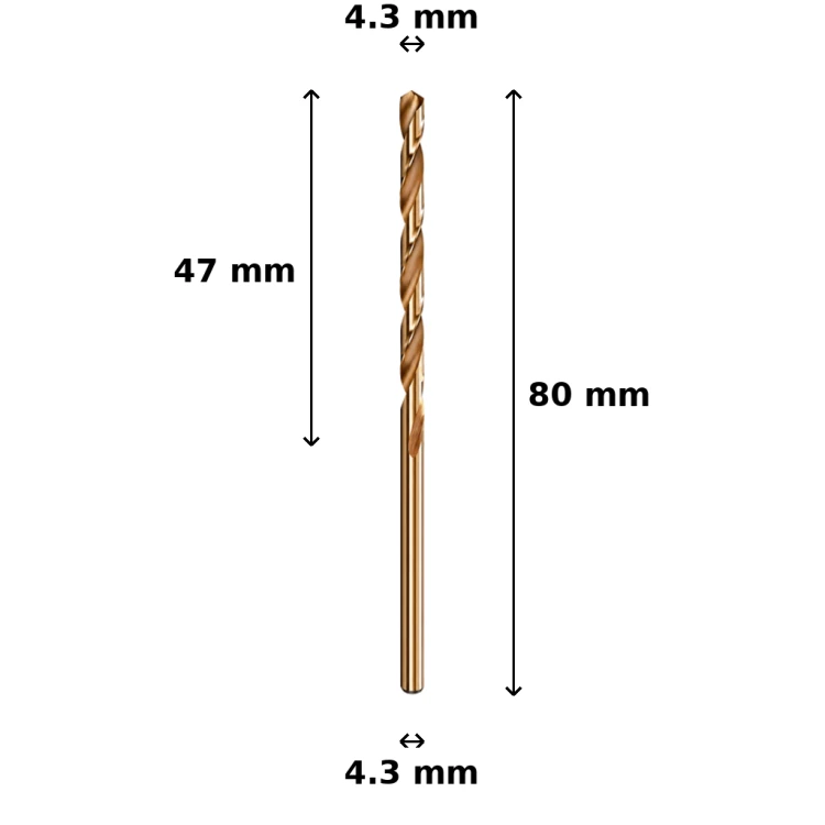 Wiertło kobaltowe Ø4.3 mm