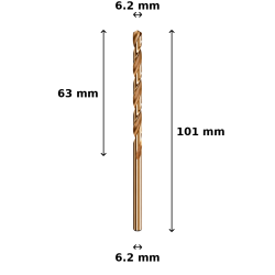 Wiertło kobaltowe Ø6.2 mm