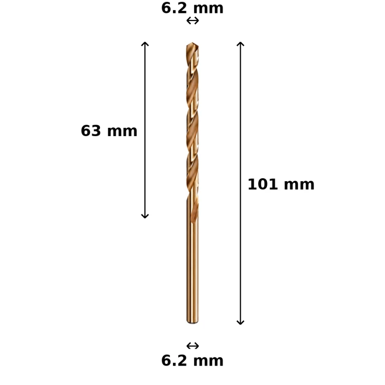 Wiertło kobaltowe Ø6.2 mm