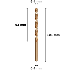 Wiertło kobaltowe Ø6.4 mm