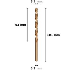 Wiertło kobaltowe Ø6.7 mm