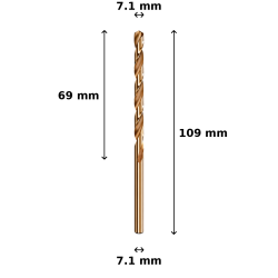 Wiertło kobaltowe Ø7.1 mm