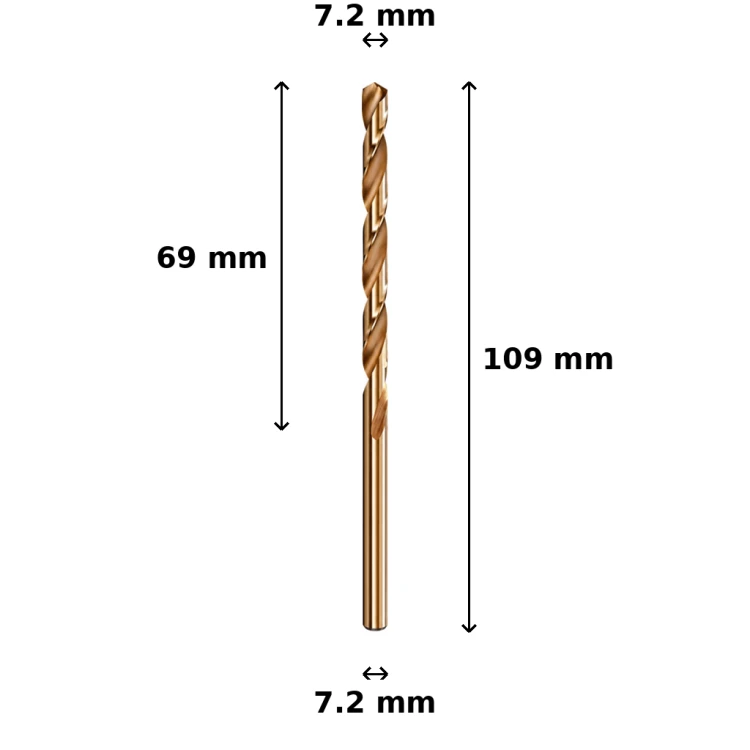 Wiertło kobaltowe Ø7.2 mm