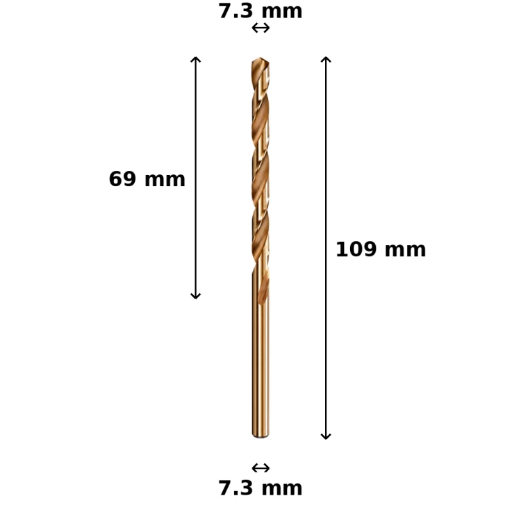 Wiertło kobaltowe Ø7.3 mm